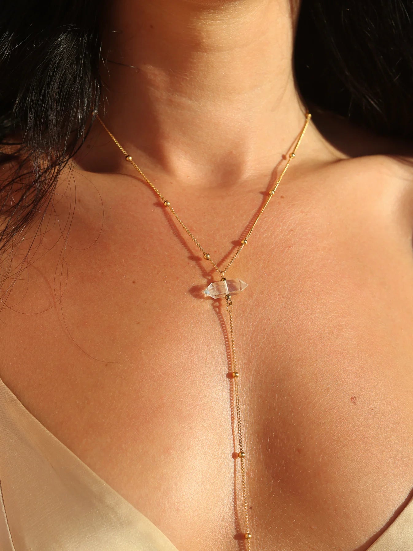 Alchemist body chain with Crystal Quartz